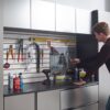 Nova Series - Wall Mounted Wood Utility Storage Garage Cabinet With Soft Closing Doors - Dark Gray - Image 4