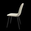 Modern Dining Chairs (Set of 4) With Linen Fabric Upholstered Seat, Spoon Shape Design - Black / Beige - Image 11