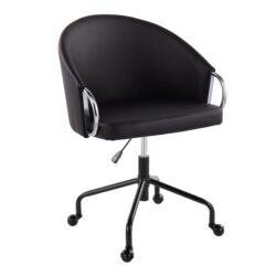 Claire - Contemporary / Glam Task Chair - Black / Silver
