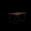 Modern Rustic Dining Table In Walnut With Metal Legs For 4 - 6 Person - Walnut - Image 12