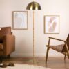 Allure - 2 Light Floor Lamp, Gold, Natural Tube, Double On / Off Pull Chain - Gold / Rattan - Image 2