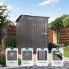 5 X 3 Ft Durable Metal Shed Outdoor Storage Shed With Pitched Roof And Lockable Door - Gray - Image 4