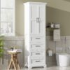 Bathroom Vanity With 2 Damping Hinge Doors, 3 Drawers, Adjustable Shelves - White - Image 4