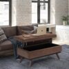 Owen - Lift Top Large Coffee Table Storage Ottoman - Distressed Chestnut Brown - Image 7