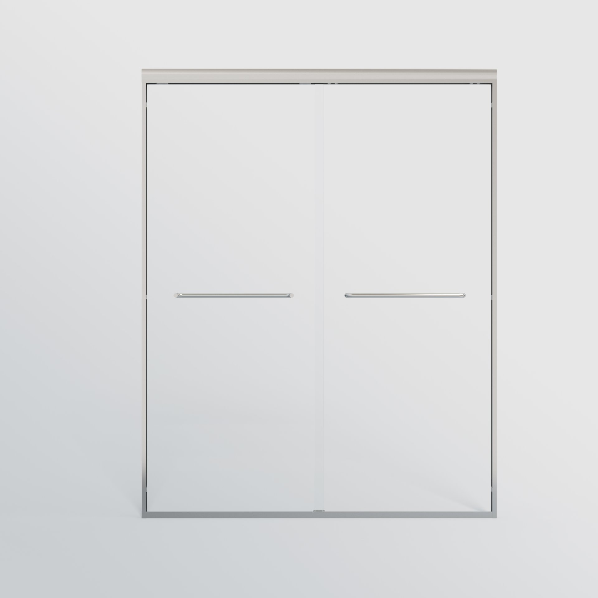 Double Sliding Shower Door, Semi Frameless Bypass Bathroom Sliding Door With 1 / 4" (6Mm) Tempered Glass For Walk In Shower - Chrome - Image 11