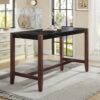 Counter Height Bar Table, Faux Marble Dining Table For Kitchen, Living Room, Or Balcony - Black - Image 4