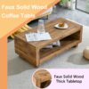 Modern Minimalist Rectangular Coffee Table Measuring Embodies The Simple Charm Of Mid Century Aesthetics, Adding A Touch Of Elegance To Your Living Room - Natural Wood - Image 8