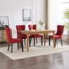 Classic Velvet Dining Chairs, High-End Tufted Solid Wood Contemporary Velvet Upholstered Dining Chair With Wood Legs Nailhead (Set of 2) - Burgundy - Image 17