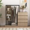 Wardrobe With 4 Drawers And 3 Shelves - Natural - Image 9