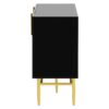 Modern Elegant 4 Door Sideboard Gold Metal Handle Buffet Cabinet For Dining Room, Living Room, Bedroom, Hallway - Black - Image 16