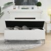 Madelyn - Modern Storage Bench - Bright White Dye - Image 10