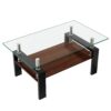 Modern Rectangular Coffee Table With Tempered Glass Top Layer, Table For Living Room - Transparent - Image 8