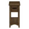 Accent End Table, 2 Tier, Narrow, Storage Drawer, Transitional - Walnut - Image 2