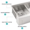 Farmhouse Double Bowl Workstation Kitchen Sink 33" Stainless Steel 16 Gauge Apron Front, Finish - White - Image 7