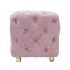 Modern Velvet Upholstered Ottoman, Exquisite Small End Table, Soft Foot Stool, Dressing Makeup Chair, Comfortable Seat For Living Room, Bedroom, Entrance - Pink - Image 10