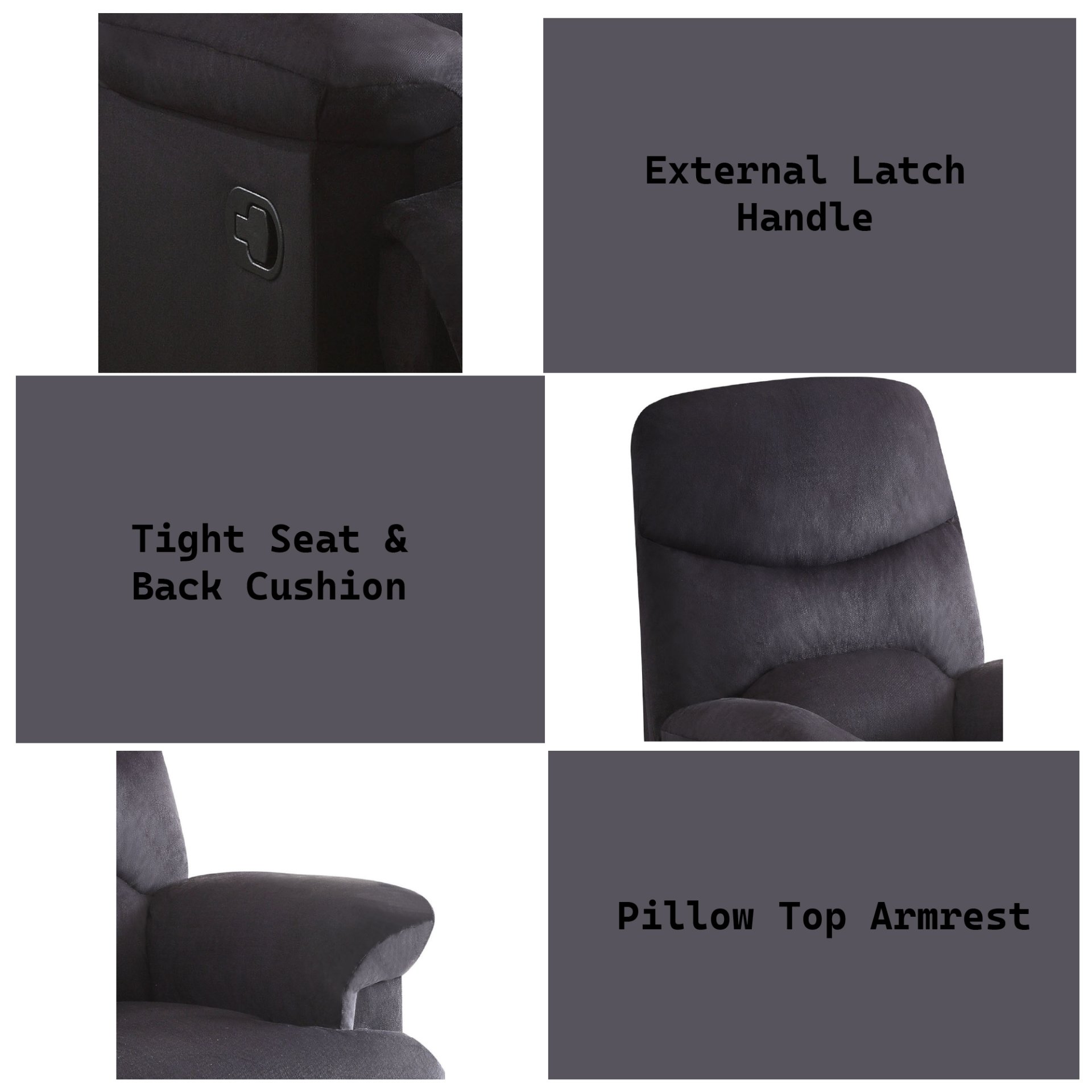 Arcadia - Woven Motion Recliner - Black - Image 5