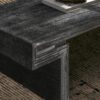 American Vintage Industrial Coffee Table, Premium Reclaimed Wood Texture, Double Tier Structure - Antique Black - Image 7
