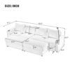 Modern Style 4 Seater Sofa Sectional Sofa Couch With Storage Space, Two Movable Ottomans, Two USB Ports, Two Cup Holders, A Phone Holder For Living Room - Green - Image 14
