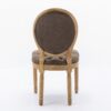 French Style Solid Wood Frame Antique Painting, Hand-Pulled Buckle Decoration Artificial Leather Dining Chair With Nailhead Trim, Wood Legs, Density Foam, Steel Spring Inner (Set of 2) - Brown - Image 8