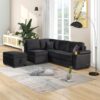 Sleeper Sofa Bed, 2 In 1 Pull Out Sofa Bed L-Shape Couch With Storage Ottoman For Living Room, Bedroom Couch And Small Apartment - Black - Image 3