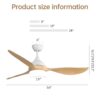 Modern Ceiling Fans Dimmable LED Light Quiet DC Reversible Motor For Indoor & Outdoor - White - Image 9