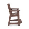 Modern Counter Chair Sleek HDPE Poly Lumber For Dining, Patio, And Garden Comfort - Brown - Image 2