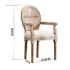 French Vintage Upholstered Fabric Dining Armchair (Set of 2) - Beige - Image 9
