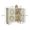 Modern Retro Sideboard Buffet Storage Cabinet With Adjustable Shelves And Tempered Glass Doors - Cream Color - Image 3