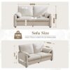 Minimalist Sofa 800Lbs Down Filled, Multiple Colors, Chenille, Living Room & Bedroom - Beige - Image 3