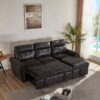 Luxurious Comfort Sectional Sofa Bed - Black - Image 7