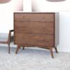 Caroline - Mid-Century Modern Dresser 3 Drawer - Brown / Wood - Image 9
