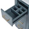 Bathroom Vanity With Ceramic Sink Combo, Frame Bathroom Storage Cabinet, Freestanding Vanity Set With 3 Drawers & Soft Closing Doors - Blue - Image 19