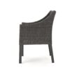Outdoor Rattan Dining Chair With Straight Legs And Sloped Arms (Set of 2) - Gray / Silver - Image 7