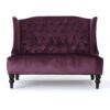 Nurturing - Upholstered Loveseat With Wing Back And Diamond Tufting - Raisin - Image 4