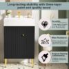 Bathroom Vanity, Combo Cabinet, Bathroom Storage Cabinet, Single Ceramic Sink, Right Side Storage - Black - Image 7