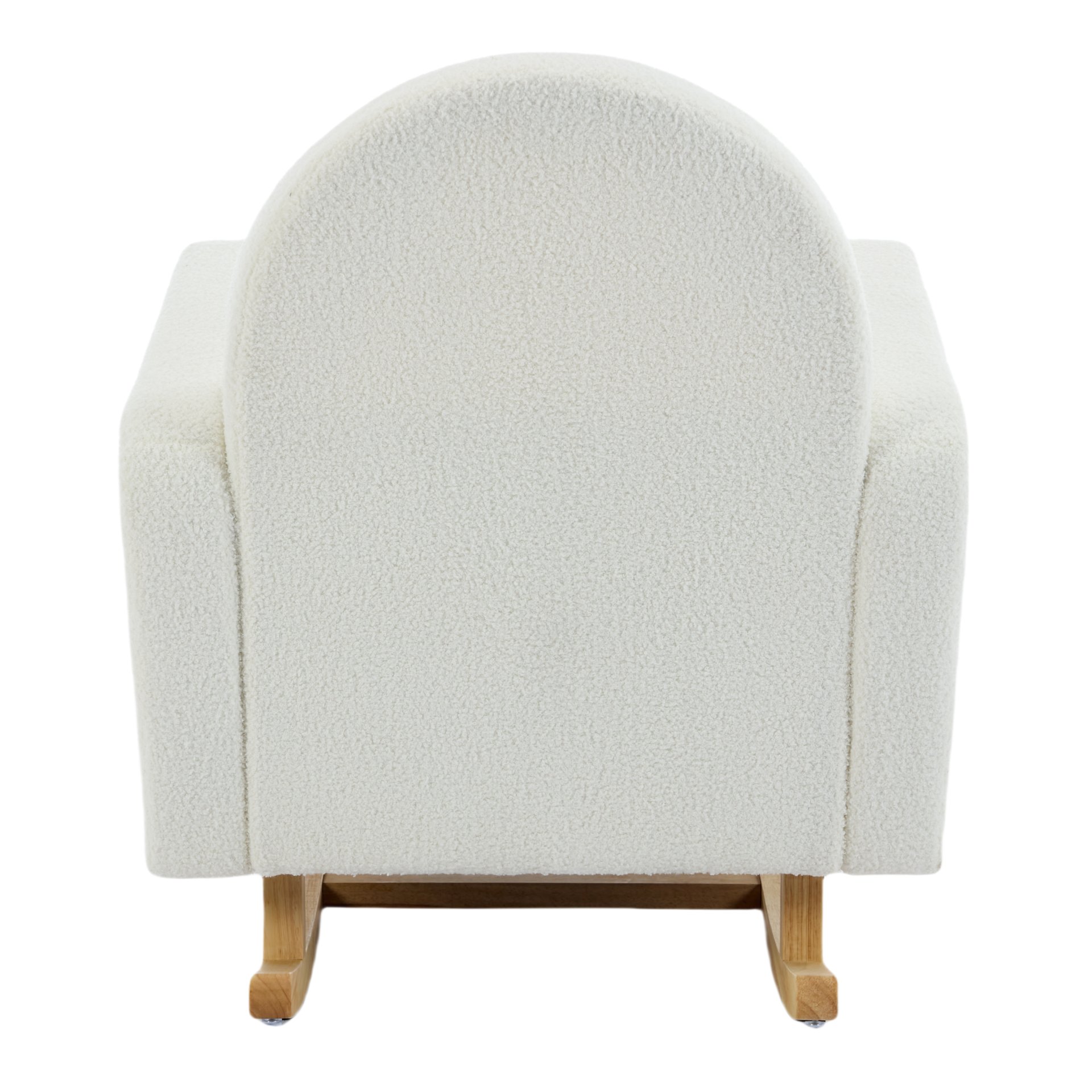 Accent Rocking Chair With Curved Back & Pillow, Base, Ultimate Comfort For Living Room Or Nursery - Cream White - Image 13