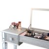 Mirrored Vanity Desk With Drawers And Stool, Flip Up Dressing Table Set For Makeup Room, And Glass Construction - Silver - Image 7