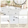 36" Bathroom Vanity With Sink, Soft Close Doors, And Adjustable Shelves Solid Frame - White - Image 9