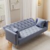 Convertible Double Folding Living Room Sofa Bed - Gray - Image 6