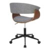 Vintage Mod - Mid-Century Modern Office Chair - Walnut / Light Gray - Image 3