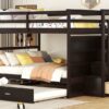 Full Over Full Bunk Bed With Twin Size Trundle And Staircase - Espresso - Image 18