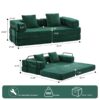 Floor Couch, Compression Sofa, Convertible Floor Sofa Bed With Pillow Back Support Armrest - Dark Green - Image 3