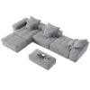 Modern Oversized Modular Sectional Sofa, Sparkling Fabric Soft Cushion Sofa With 6 Pillows, 6 Pieces Diy Combination Tufted Sofa, No Assembly Required - Gray - Image 20