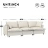 3 Seat Sofa Module For Modular Sectional Wide Seat Cloud Couch With Throw Pillows Upholstered - Beige - Image 2