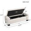 Textured Boucle Ottoman Bench With Hinged Lid For Seating And Storage - Beige - Image 3