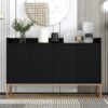 Modern Sideboard Elegant Buffet Cabinet With Large Storage Space For Dining Room, Entryway - Black - Image 3
