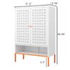 Grid - Double Door Shoe Cabinet With Adjustable Compartments And Moisture Proof Design In Metal - White - Image 3