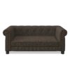 Elegant Rectangular Pet Bed For Small And Medium Dogs, Durable Elevated Dog Sofa Bed, Modern Linen Fabric - Dark Brown - Image 9