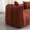 Soft Beanbag Chair With High Resilience Foam Core For Two People, The Comfortable Square Recliner Sofa Is Ideal For Family Members And Friends Engaged In Games, Reading, Watching TV - Red / Brown - Image 7