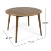 Stamford - Modern Acacia Wood Dining Table With Straight Leg Base - Teak - Image 3